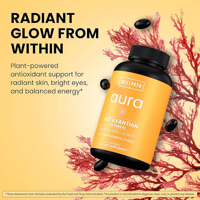 WellPath Astaxanthin 12mg – Natural Astaxanthin Supplements from Microalgae – Antioxidants with Micro Ingredients and Soothe Cortisol Manager - Cortisol Supplements for Women with KSM-66® Ashwagandha