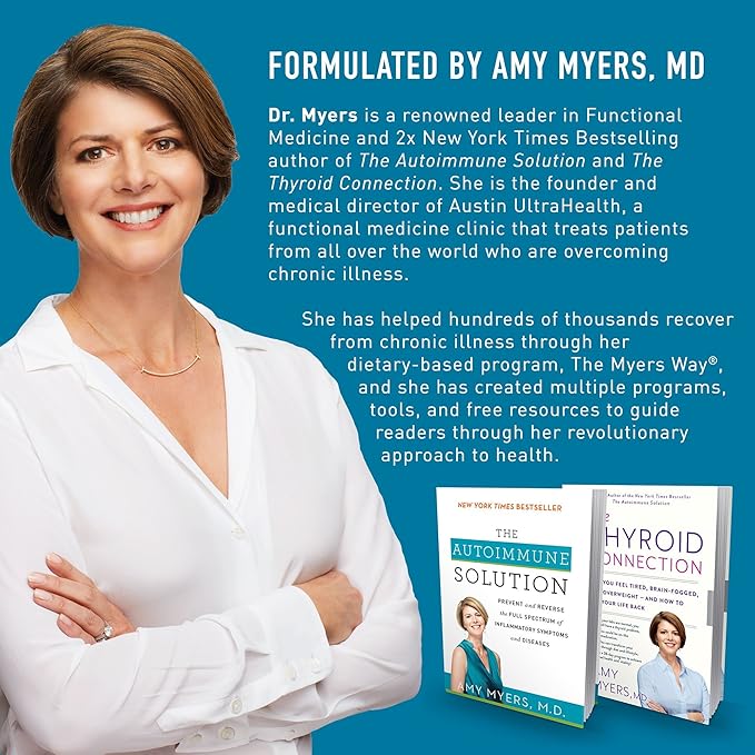 Amy Myers MD Leaky Gut Revive - L-Glutamine Digestion Support - Healthy Gut Aid with Marshmallow &amp Licorice Root - Aids Mucosal Lining - 201 g Strawberry Lemonade (30 Servings)