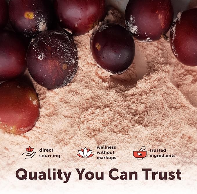 Micro Ingredients Organic Camu Camu Powder 12 oz | Freshly Harvested Berry Source | Source of Naturally Occurring Vitamin C | Non-GMO Vegan Friendly