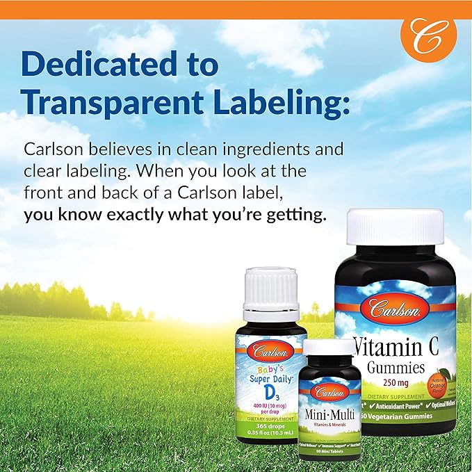 Carlson - Vitamin D3 1000 IU (25 mcg) Bone Health Muscle Health Cholecalciferol Vitamin D Supplements Vitamin D3 Soft Gels 360 Softgels