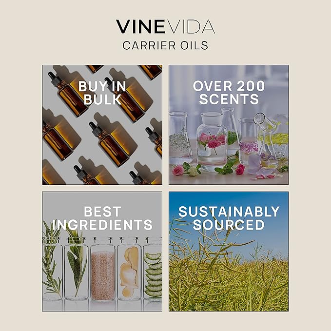 VINEVIDA MCT Coconut Carrier Oil - 32 oz - Undiluted - MCT Coconut Candle Oil - DIY Candle Scents - Bulk Carrier Oil for Soap Making - Safe for Skin