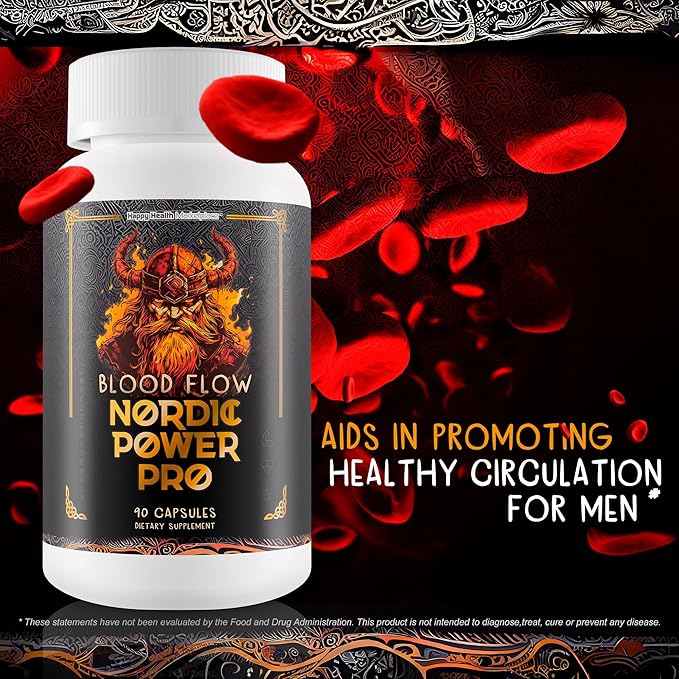 Blood Flow Nordic Power Pro - Our Best Blood Circulation Supplements for Men - Increase Blood Flow Care - Better Blood Flow Nordic Power Male Pills - Male Nordic Power Supplement for Max Blood Flow