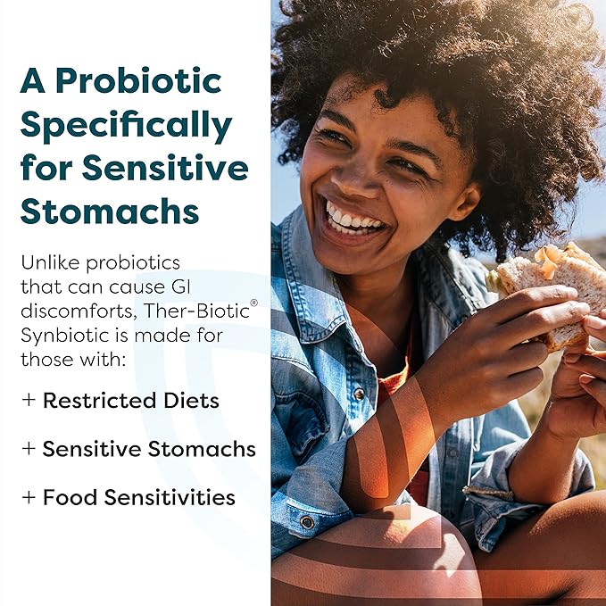 Klaire Labs SFI Health Ther-Biotic Synbiotic - Prebiotics and Probiotics for Women &amp Men - 50 Billion CFU Probiotic Capsules with Sunfiber - Digestive Health and Immune Support (60 ct)