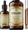 Ashwagandha Supplements – Organic Withania Somnifera Root Extract Liquid Drops – Natural Stress Relief Mood Booster Sleep Aid &amp Calming Support – Non-GMO Vegan Formula – 4 fl oz