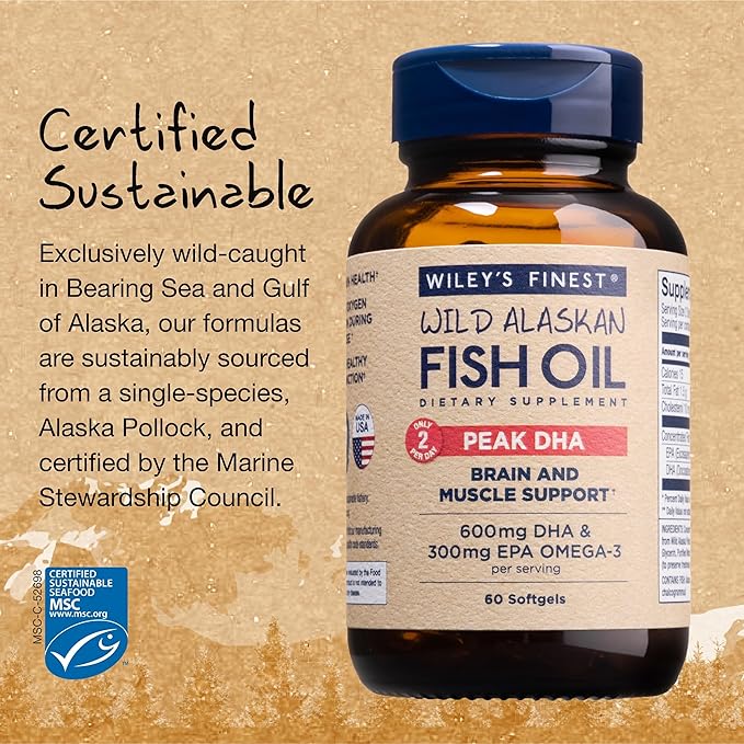 Wiley's Finest Stress &amp Cognitive Support Bundle - Relax Focus + Peak DHA - 30 Servings