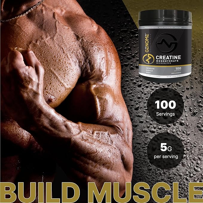 Premium Creatine Monohydrate Powder | Muscle Growth &amp Recovery | Clean Indgredients 100% Pure Micronized Powder | Keto Vegan-Friendly Non-GMO Gluten-Free | Unflavored |100 Servings
