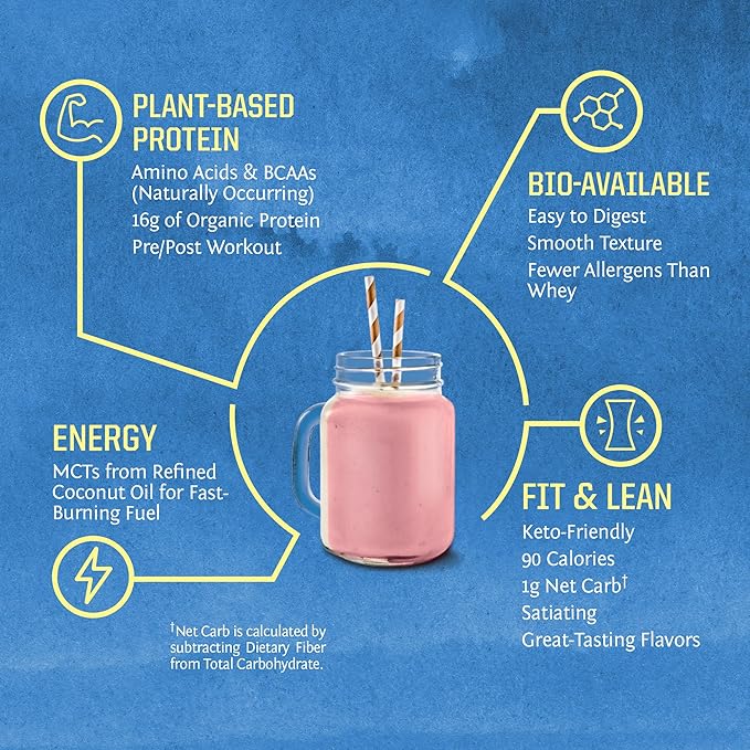 Vegan Protein Powder USDA Organic Protein | Berry Flavored 30 Servings &amp Creatine Monohydrate Powder | 60 Servings Unflavored