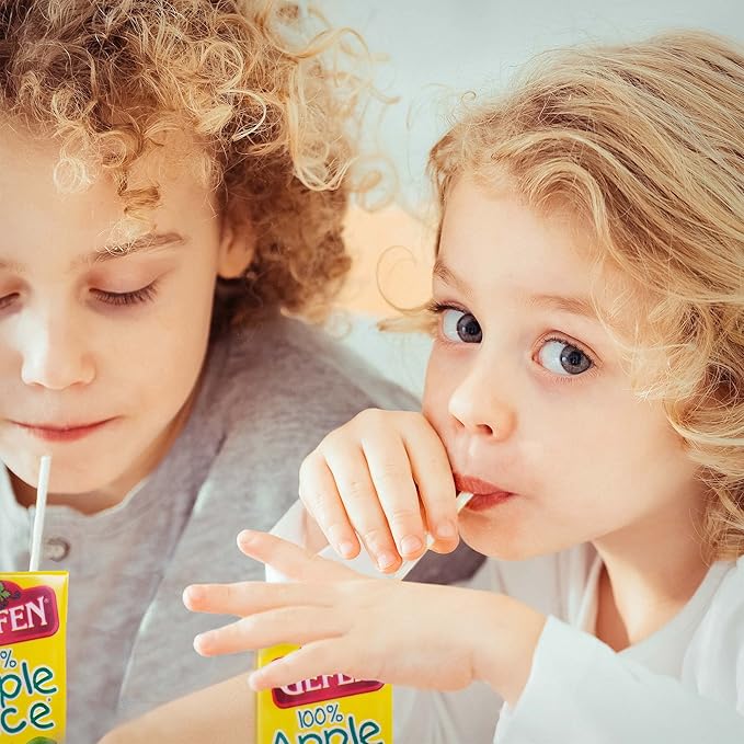 Gefen 100% Apple Juice Box Drinks 6.25oz (27 Pack) | No Sugar Added | Travel Friendly | Lunchbox Size | Kosher (Including Passover)