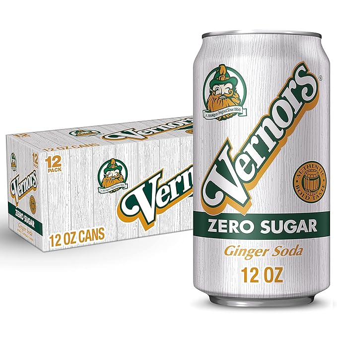 Vernors Classic Original Zero Sugar Ginger Ale Soda Soft Drink - 3 Cases (36 Cans)