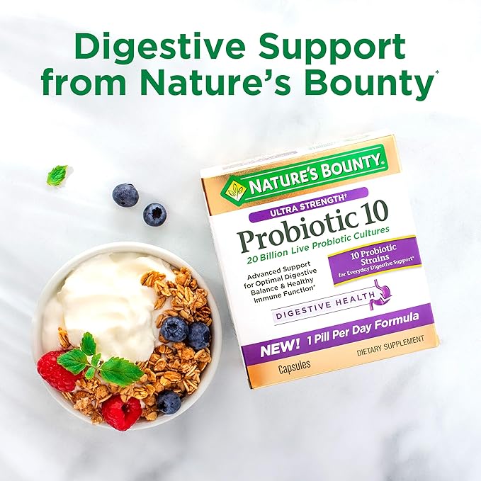 Nature's Bounty Probiotic Controlled Delivery Dietary Supplement Supports Digestive Intestinal and Immune Health 30 Caplets 30 Total Servings (Pack of 2)