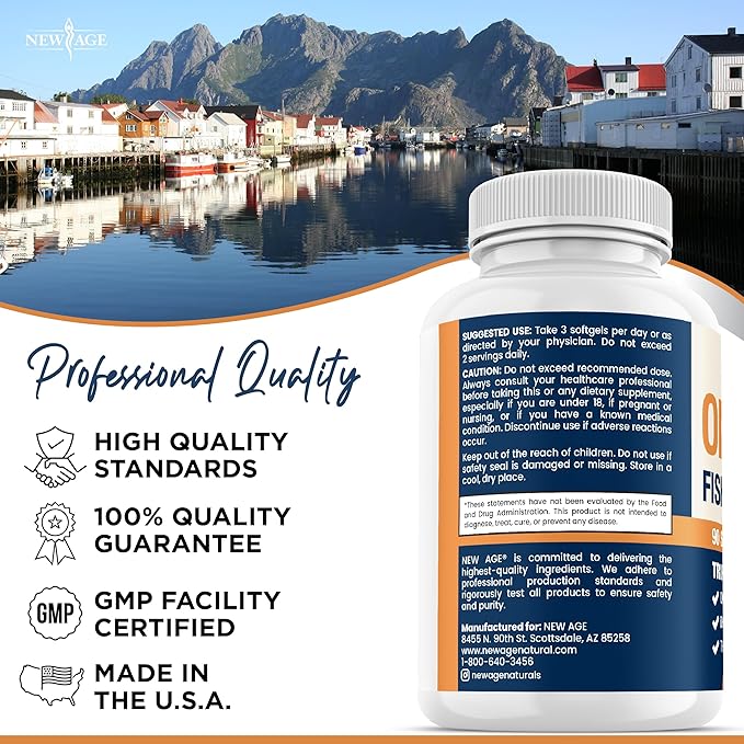 Triple Strength Omega 3 Fish Oil 3750 mg - EPA &amp DHA - Over 3000mg Omega-3 Fatty Acids - 1350mg EPA + 900mg DHA - Best Essential Fatty Acids Burpless Fish Oil - 180 Count