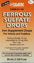 Ferrous Sulfate Iron 15mg/ml Supplement Drops 50ml Bottle -Pack of 3-