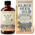 Ethiopian Black Seed Oil 16oz – Cold Pressed Nigella Sativa | High Thymoquinone 3.45% Black Cumin Seed Oil | 100% Pure Unrefined Liquid | Immune Skin Hair &amp Digestive Support | Large Glass Bottl