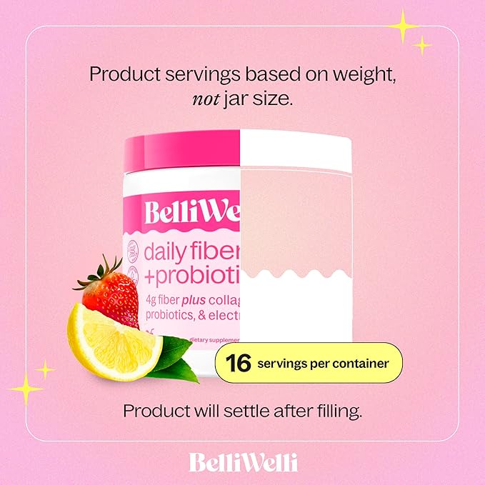 Belli Welli Daily Fiber Supplement for Women &amp Men Bundle – Premium Fiber Powder from Organic Acacia with Added Collagen Electrolytes &amp Probiotics – No Bloat Constipation &amp Gut Health Su