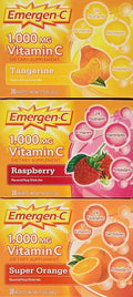 Emergen-c Vitamin C 1000mg 90 Packets 3 Variety Cartons NET Wt 29.1 ounce (828g)