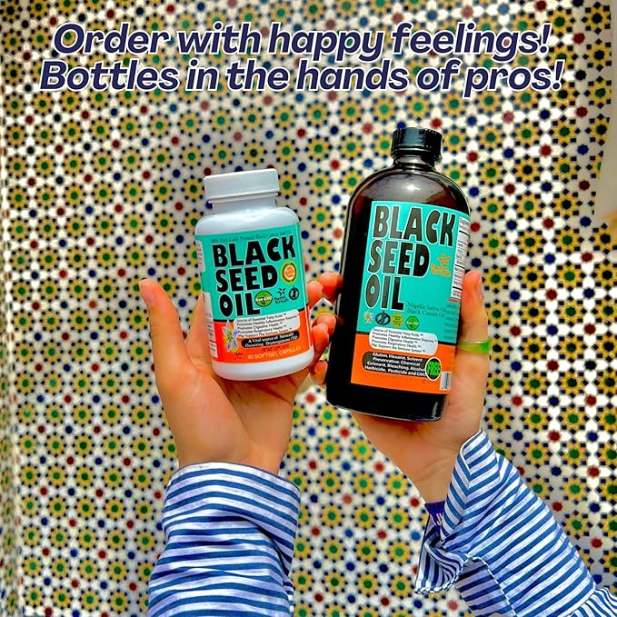 Black Seed Oil 8 Oz - Premium Nigella Sativa Cold-Pressed Turkish Black Cumin Oil - High Strength 3X Thymoquinone - Natural Support - Super Food