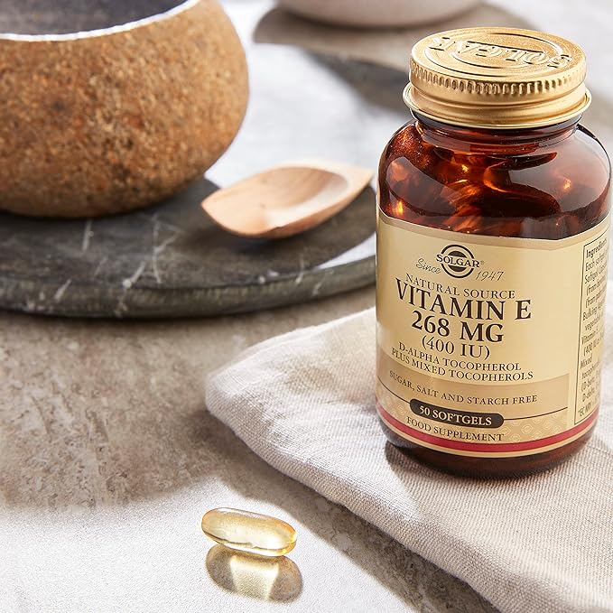 Solgar Vitamin E 268 mg (400 IU) 100 Vegetarian Softgels - Natural Antioxidant Skin &amp Immune System Support - Naturally-Sourced Vitamin E - Non-GMO Vegan Gluten Free Dairy Free - 100 Servings