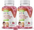 Viteey Kids Calcium Gummies + Vitamin D3 &amp Magnesium Citrate for Kids and Teens - Supports Bone Health Immune Support Energy &amp Muscle Function - Gluten FreeGMO Free - Tasty Chewable Fruit F
