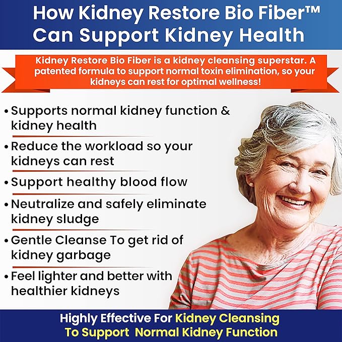 Bio Fiber Kidney Cleanse Detox &amp Repair - Restorative Kidney Support &amp Kidney Supplement to Remove Waste Kidney Health Supplement - Add to Tea for Kidney Health - 2.5 LBS