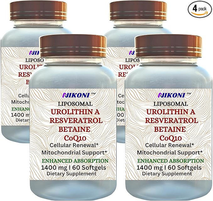 Nikoni Liposomal Urolithin-A Supplement 1400mg Supports Healthy Aging Cellular Renewal &amp Muscle Health- 240 Softgels