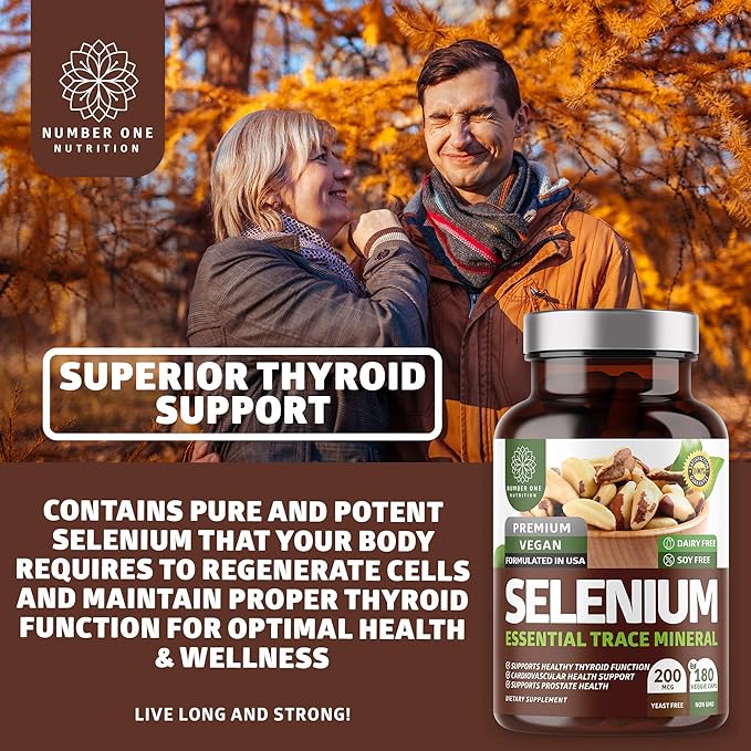 N1N Premium Pure Selenium [200MCG Max Absorption] Essential Trace Mineral to Support Immunity and Prostate Function 180 Veg Caps (Pack of 2)