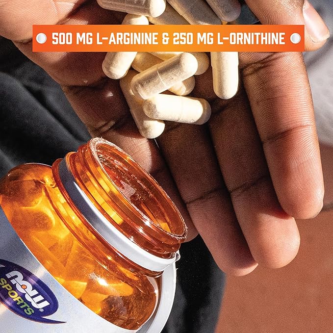 NOW Foods Sports Nutrition Arginine &amp Ornithine 500/250 mg Amino Acids 250 Veg Capsules
