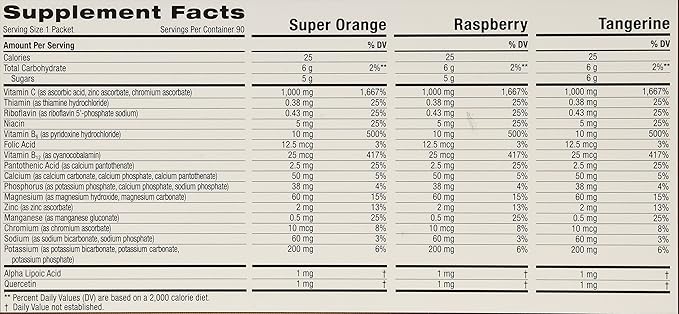 Emergen-c Vitamin C 1000mg 90 Packets 3 Variety Cartons NET Wt 29.1 ounce (828g)