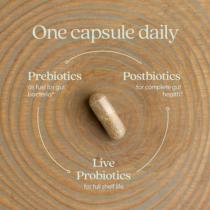 New Chapter All-Flora Probiotic for Advanced Digestion &amp Complete Gut Health with Prebiotics + Postbiotics Clinical-Strength Strains 100% Vegetarian Non-GMO Shelf Stable - 60 ct (2 Month Suppl