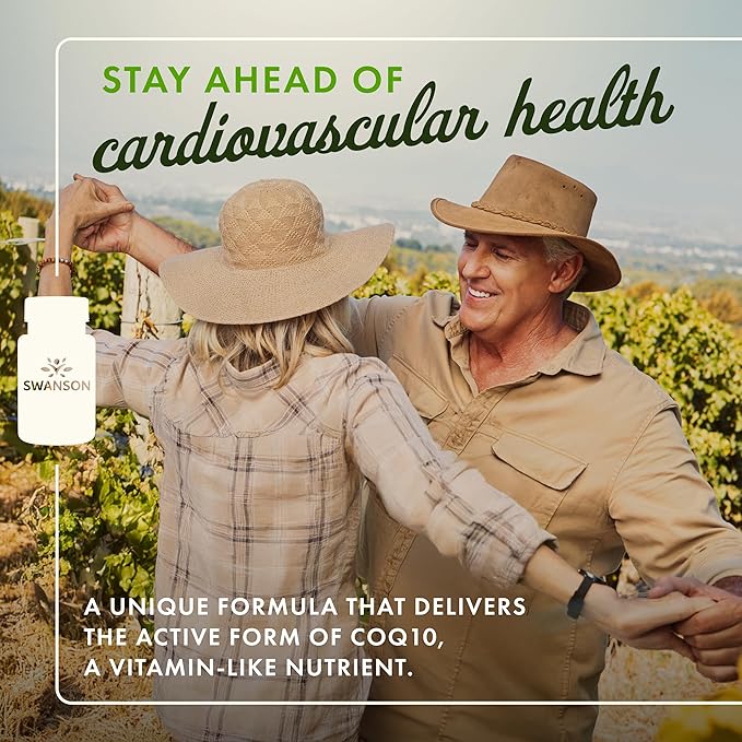 Swanson Ubiquinol - 100 mg - for Heart Health Brain Energy &amp Antioxidant Support - Aids ATP Production* - Non-GMO - 120 Softgels