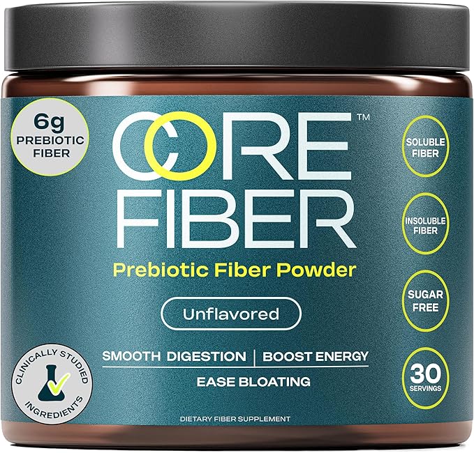 Prebiotic Fiber Supplement for Women &amp Men – 6g Prebiotic Fiber Powder – Daily Blend for Gut Health Bloating Regular Digestion &amp Energy – Soluble &amp Insoluble Sugar Free Unflavored 30