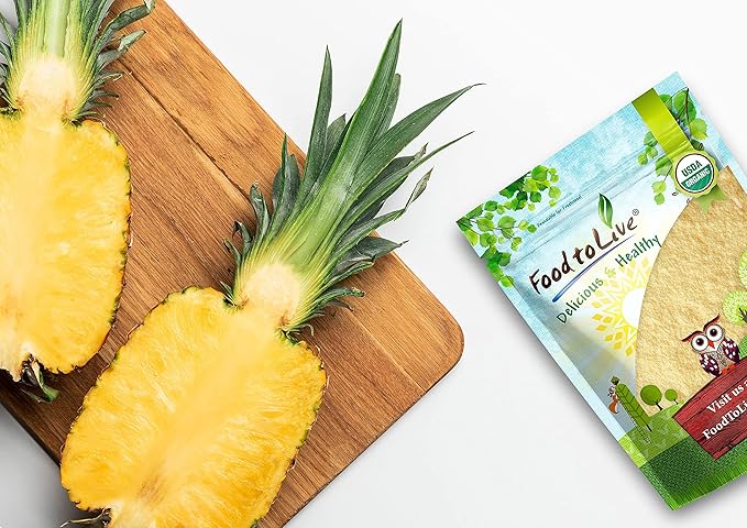 Food to Live Organic Pineapple Juice Powder 1.5 Pounds - Non-GMO Made from Raw Dried Fruit Unsulfured Vegan Bulk Kosher Great for Baking Juices Smoothies Contains Maltodextrin No Sulphites