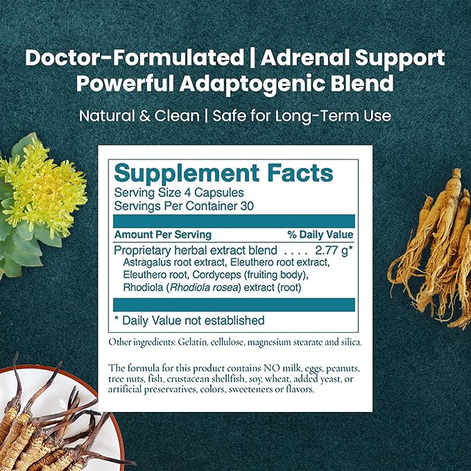 Women's Health Network Adaptisol™ - Helps Normalize Cortisol Function and Relieve Adrenal Fatigue &amp Stress Response - 120 Capsules (30 Day Supply)