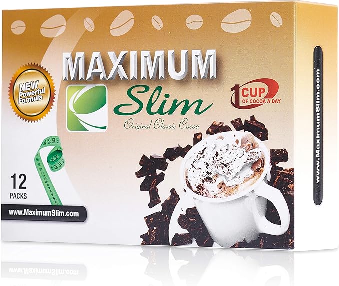 Maximum Slim Premium Instant Cocoa – Creamy Delicious 4-in-1 Formula with Natural Herbal Extracts for Energy &amp Vitality Maximum Satisfaction &amp Taste. No Side Effects (Laxative-Free) –USA Mad