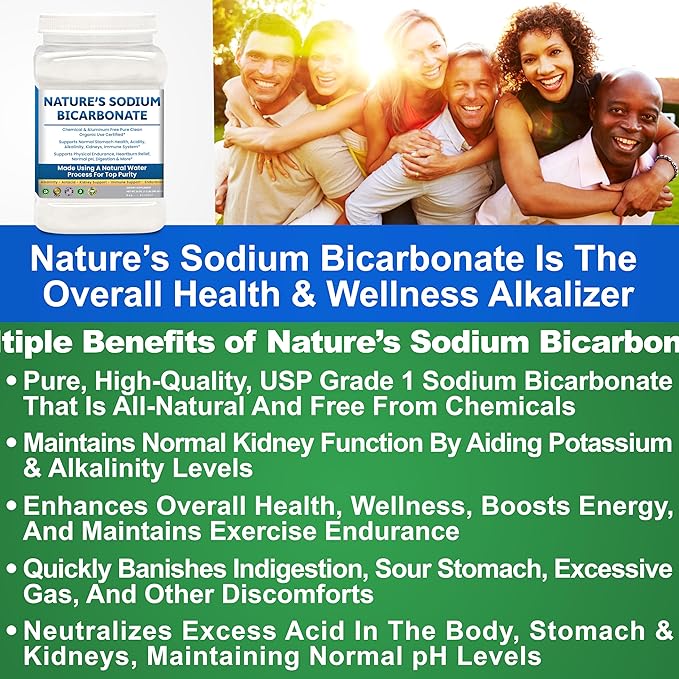 Sodium Bicarbonate Aluminum Free Organic Use bicarbonato de sodio para tomar. Chemical free For Health &amp Wellness. Bicarbonate of Soda Powder instead of sodium bicarbonate tablets 3.5 Ib