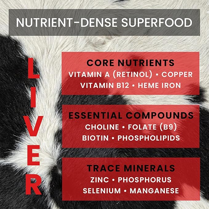 Beef Liver Capsules – USA-Made (Value Pack) Whole Food Source of 30+ Bioavailable Nutrients: Vitamin A B12 Folate Heme Iron Zinc for Energy Immunity Skin – 100% Grass-Fed Beef Organ Supplement