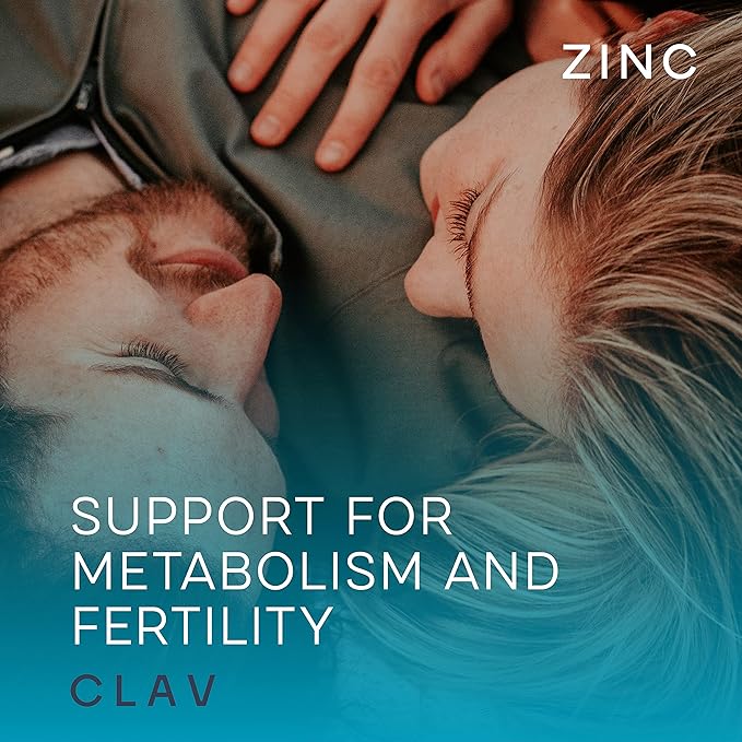 CLAV® Zinc Bisglycinate 25mg - 180 Tablets (6 Months Supply) - Natural Chelated Supplement - Vegan Glycinate for Immune &amp Skin Support