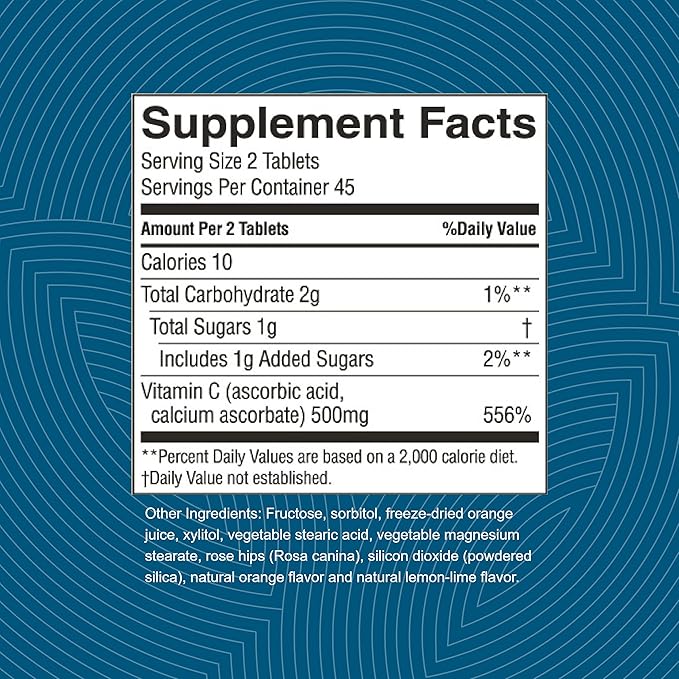 Nature's Sunshine Chewable Vitamin C 250mg 90 Tablets