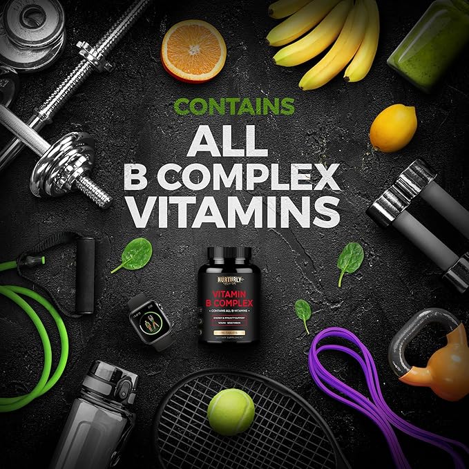 Vitamin B Complex - Contains All Essential B Vitamins - B1 B2 B3 B5 B6 B7 B9 B12 and Biotin - Super B Complex Vitamins for Energy Immunity Support - 180 Tablets