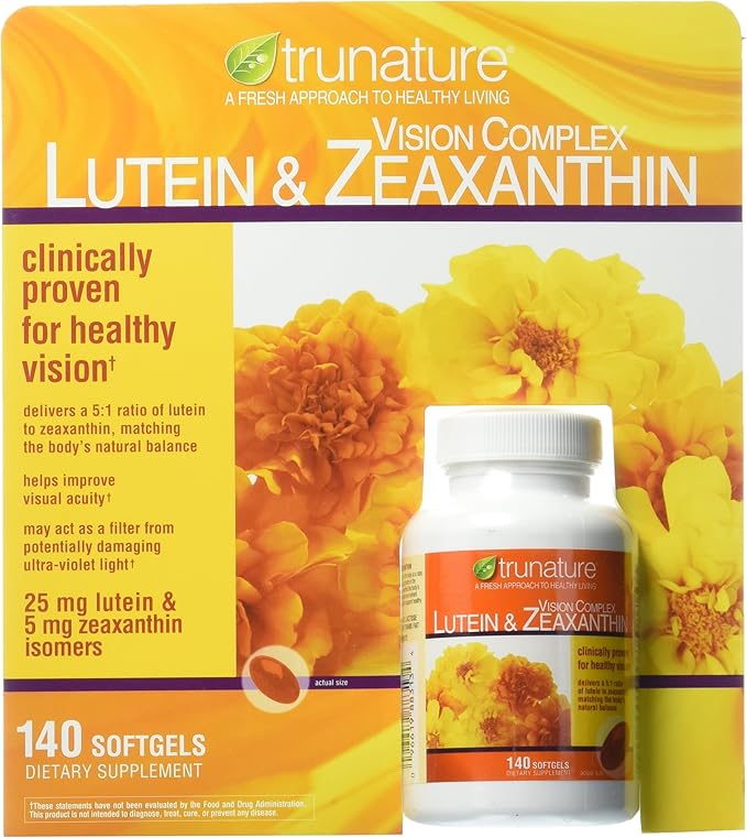 Trunature Vision Softgels Complex Lutein and Zeaxanthin Supplement 140 Count