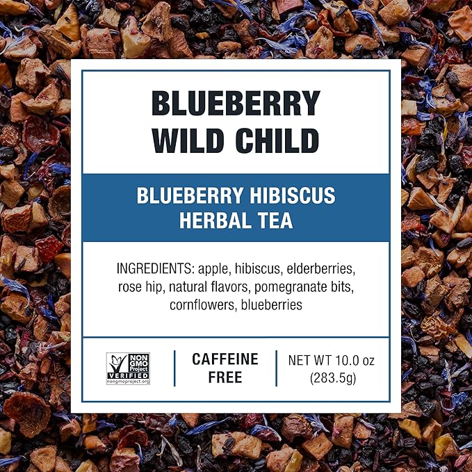 Tiesta Tea - Blueberry Wild Child Cold Brew Loose Leaf Blueberry Hibiscus Herbal Tea Non-Caffeinated Iced Blend Cold Brew Packets Makes 64oz Pitcher Per Bag (Pack of 10)