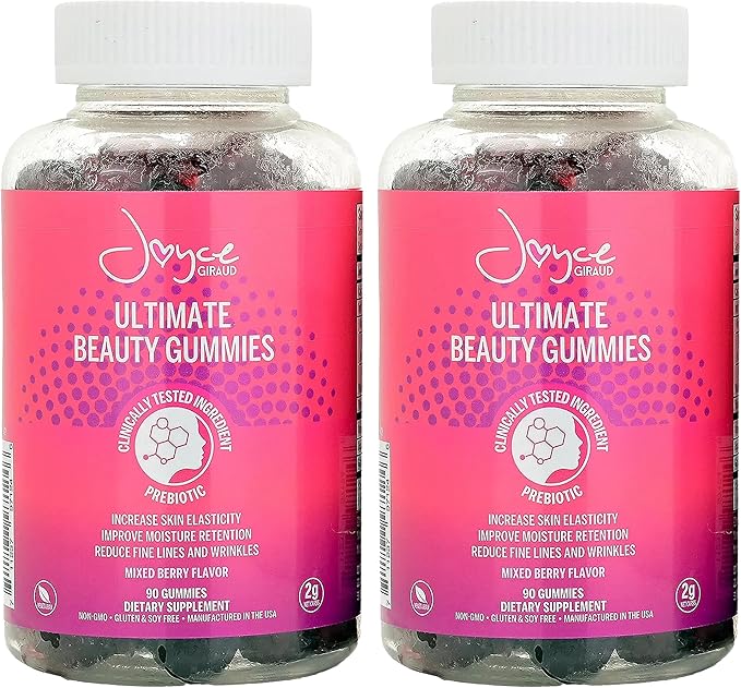 Joyce Giraud Ultimate Beauty Gummies 60-Day Supply Supports Skin Hydration &amp Healthy Skin Tone 180 Gummies