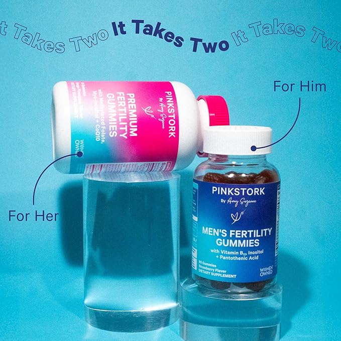 Pink Stork His and Hers Fertility Gummies Bundle - Fertility Support for Women and Fertility Support for Men