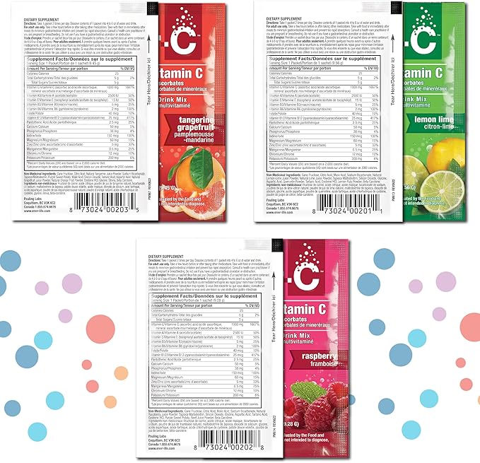 Ener-C Multivitamin Drink Mix - Vitamin Packets for Water Electrolytes Powder Packets Vitamin Drink Mix Hydration Liquid Mix Immune Booster for Adults Healthy Energy - Variety Pack 60 Count