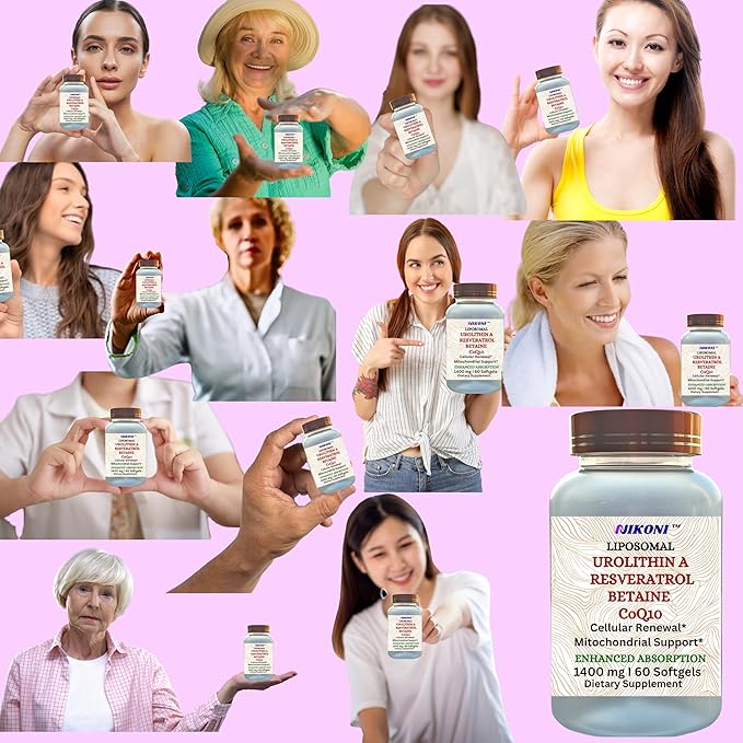 Nikoni Liposomal Urolithin-A Supplement 1400mg Supports Healthy Aging Cellular Renewal &amp Muscle Health- 60 Softgels