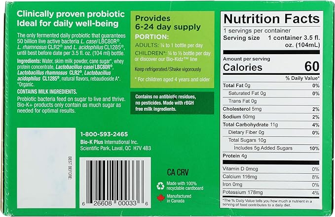 BIO-K PLUS Vanilla Probiotic 6pk 3.5 FZ