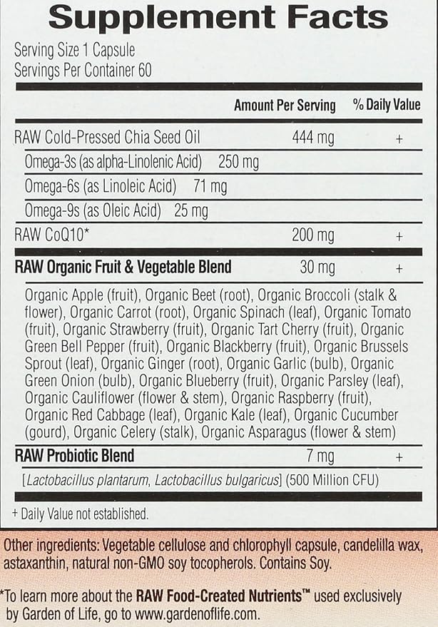 GARDEN OF LIFE Raw Coq10 60 CT
