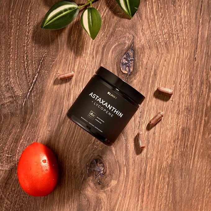 Astaxanthin 24mg + Lycopene 50mg Clinical Strength Carotenoids Skin Supplement w. 100% Natural from MicroAlgae - Best Astaxanthin Supplements for Skin Health &amp Pigmentation - Astaxantina