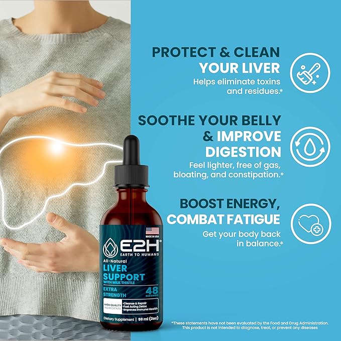 Liver Cleanse Detox &amp Repair - Herbal Liver Support Milk Thistle Supplement - Silymarin Milk Thistle Supplements with Dandelion Root Chanca Piedra Turmeric Root &amp Artichoke Extract - 2 Fl Oz