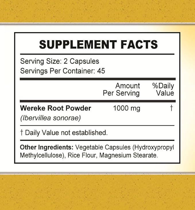 Wereke – Wereke Root Capsules. Guereque. Set of 2 Bottles. for Rheumatism Gastritis and as a Natural Anti-inflammatory.