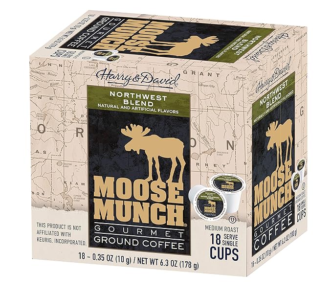 Moose Munch Single Serve Coffee (4/18 Count Boxes Northwest Blend)